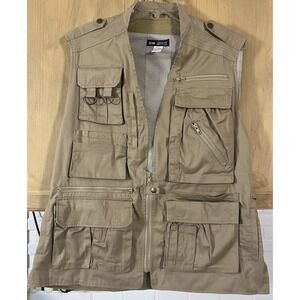 The Arrow Company Outdoor Fishing Hunting Vest Sz Large Khaki‎ Multiple Pockets